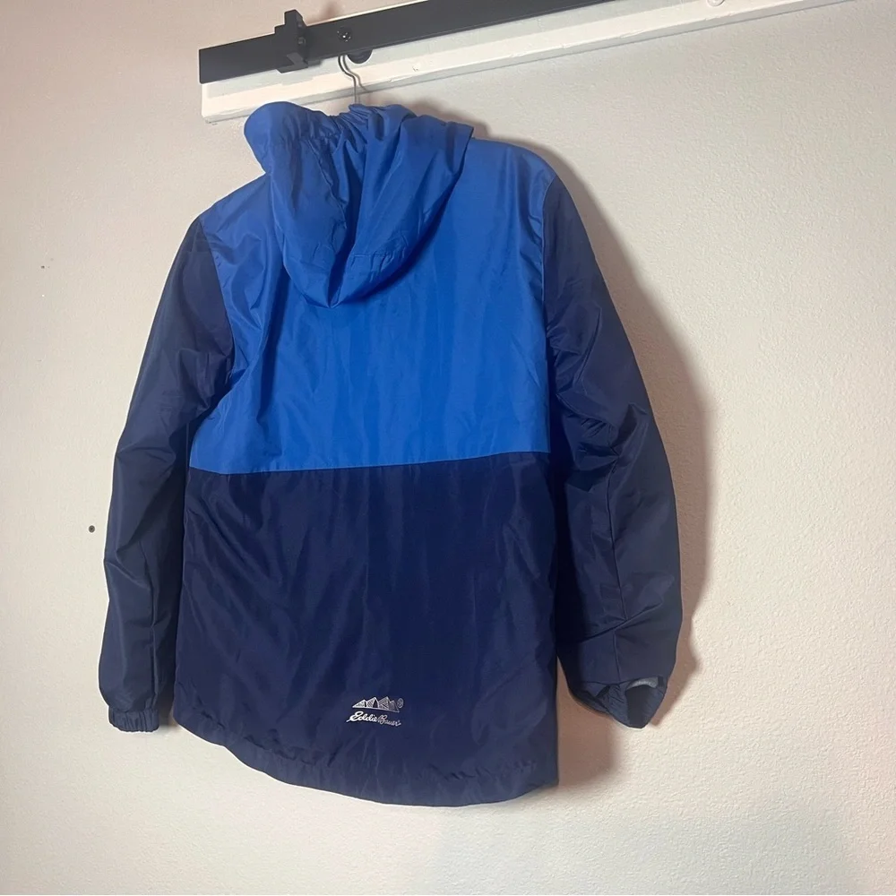 Eddie Bauer Boys 3 in 1 Blue Jacket Coat Fleece Removeable Lined Large 14/16